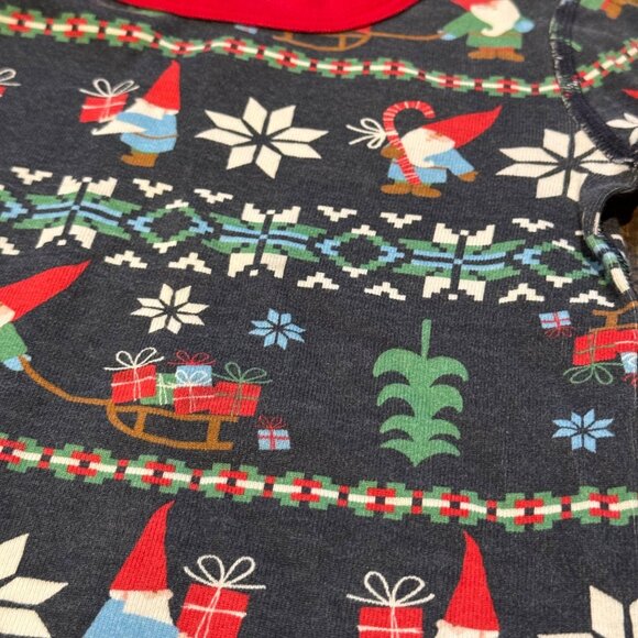 Hanna Andersson Kids Christmas Pajama Set US 4 100% Organic Cotton Gnome Snowfla - Picture 6 of 7